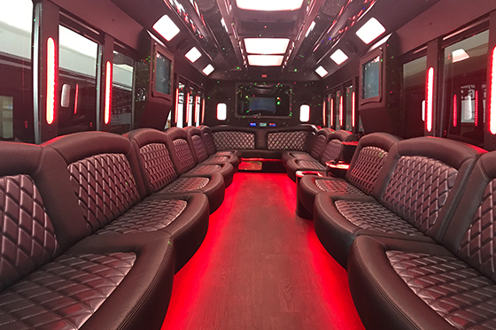 modern party bus interior